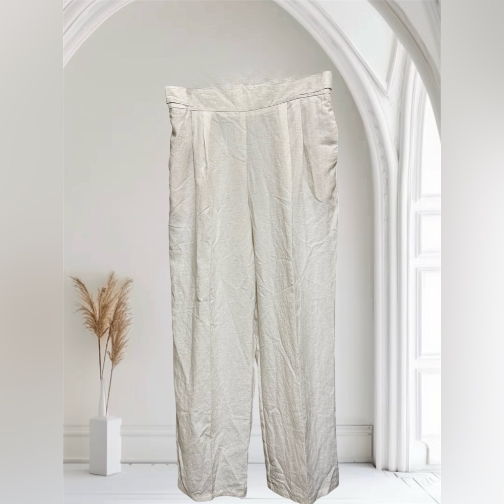 NWT Joie Linen Blend Wide Leg Creme/ Beige Pant Small